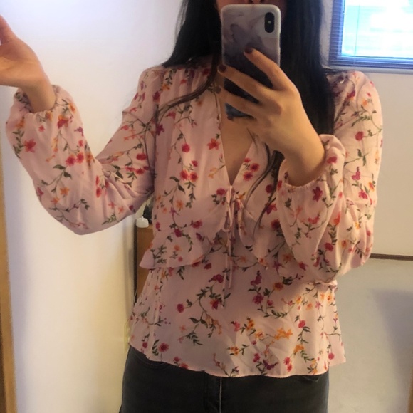 The Bay Highline Collective Long Sleeve Floral Pink Blouse - Picture 4 of 4